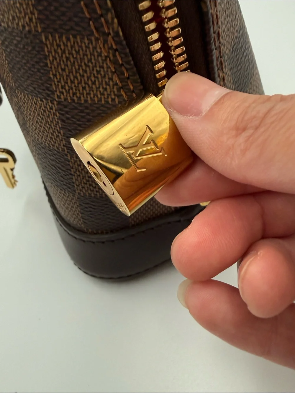 Louis Vuitton Brown Damier Ebene Alma BB with Gold Hardware